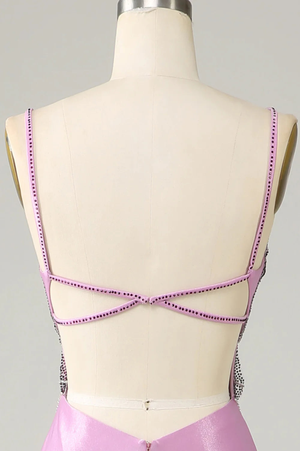 Purple swim mermaid no back spaghetti strap butterfly ball dress