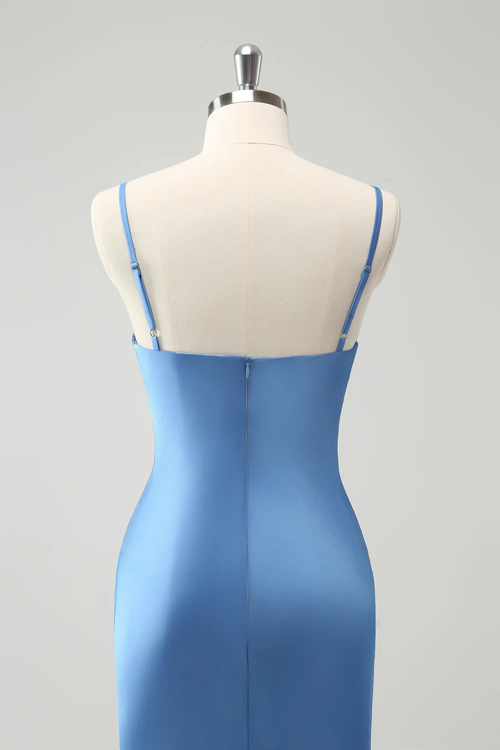 Mermaid Spaghetti Straps Satin Bridesmaid Dress with Bow