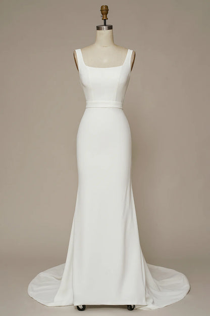 Simplicity Mermaid Square Neck Wedding Dress