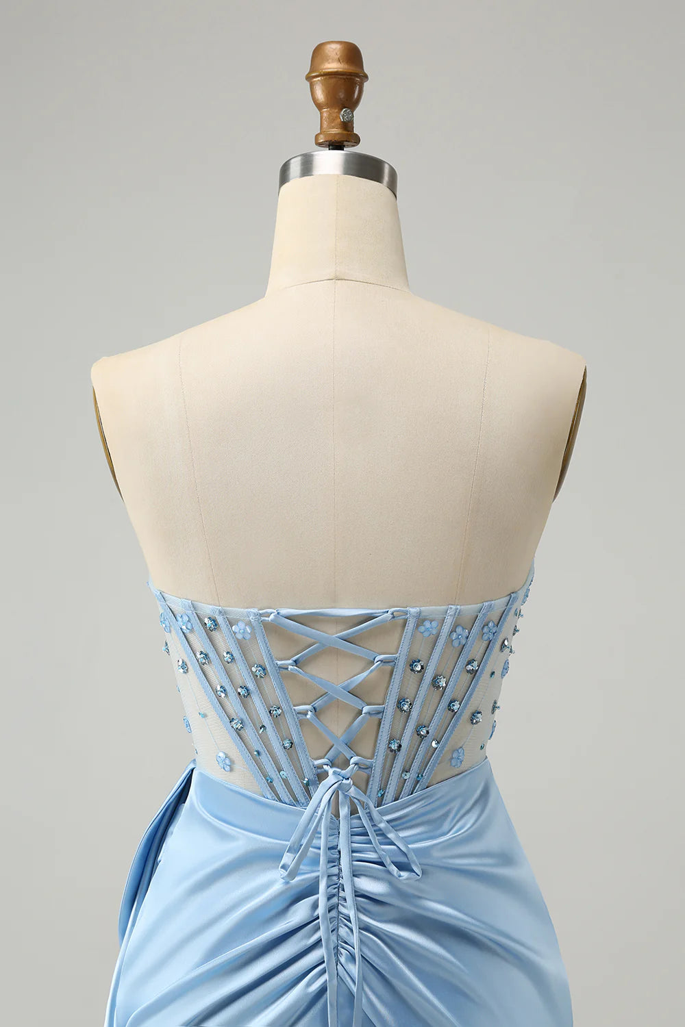 Blue Bodycon Sweetheart Pleated Corset Short Homecoming Dress