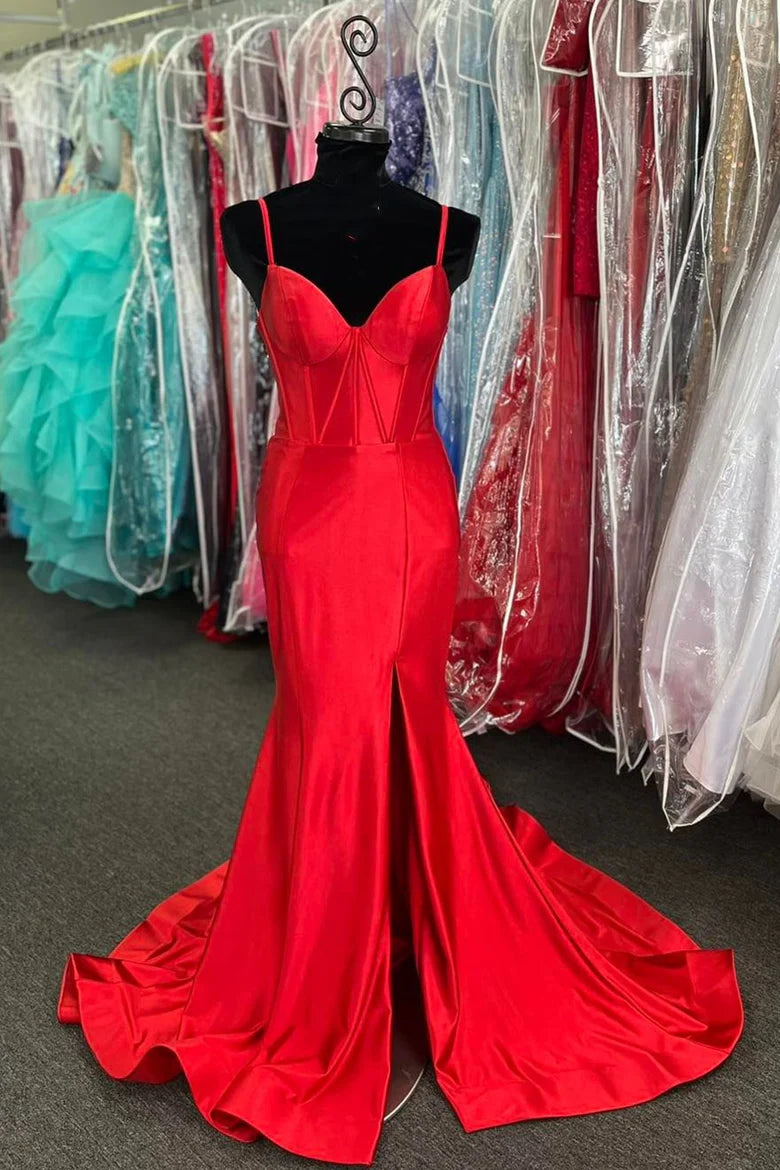 Corset Lace-Up Mermaid Long Formal Dress with SlitCorset Lace-Up Mermaid Long Formal Dress with Slit