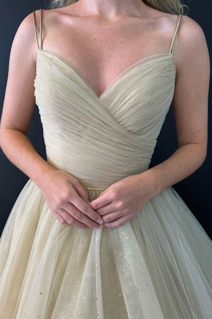 Surplice Lace-Up Long Formal Gown