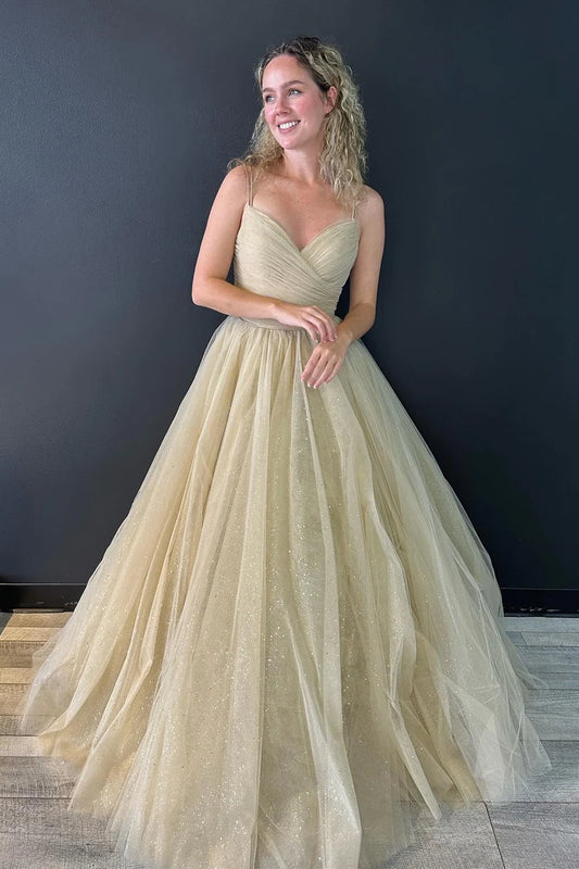 Surplice Lace-Up Long Formal Gown
