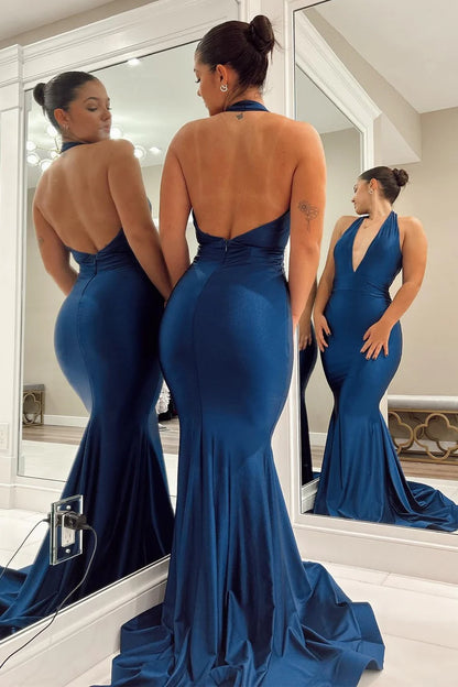 Halter Trumpet Long Formal Dress