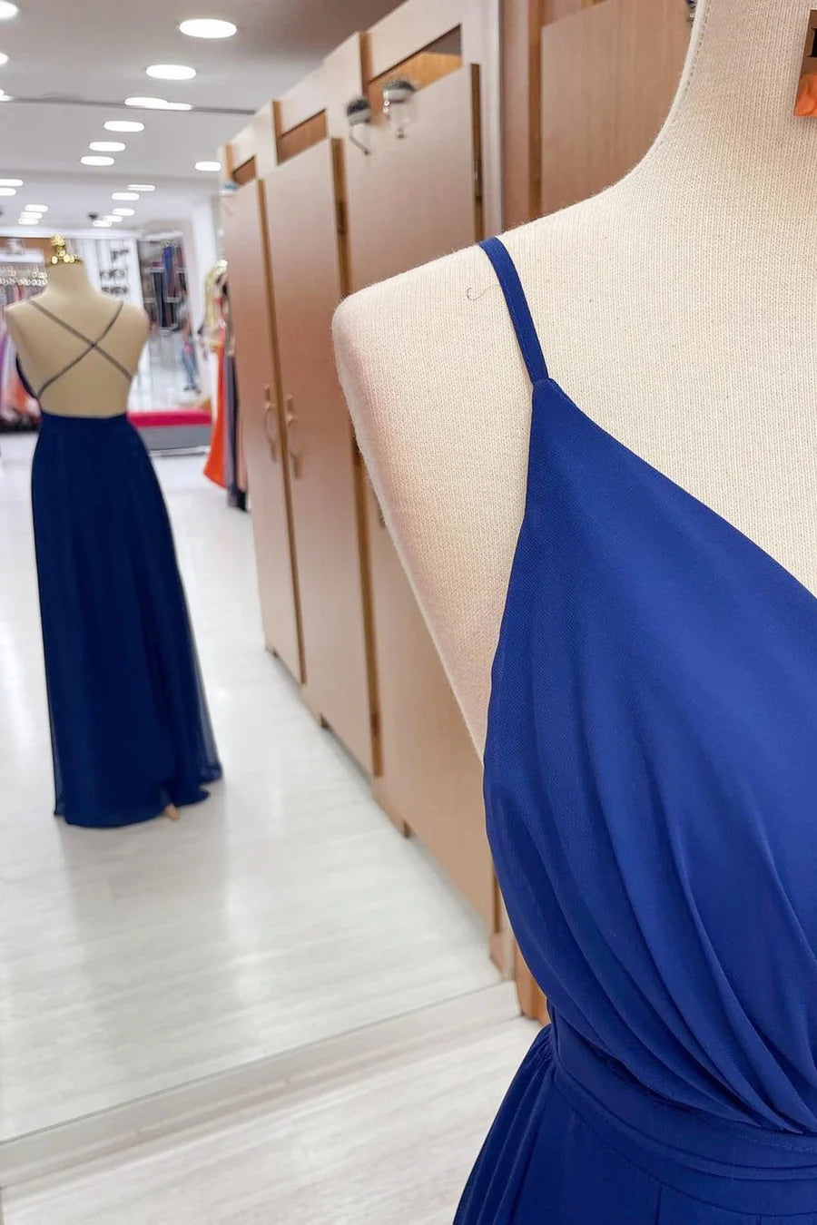 Plunge V Cross Back Maxi Dress