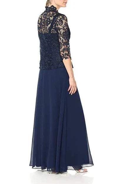 Sleeveless chiffon dress with lace jacket Mother of the Bride Dresses
