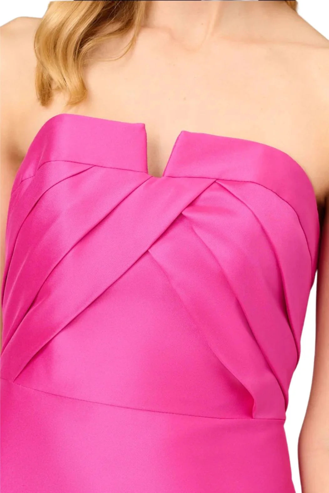 Strapless Gown with Pleated Bodiceformal Prom dresses