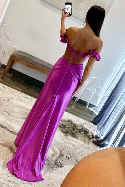Flutter Sleeve Cutout Mermaid Fitted Gown