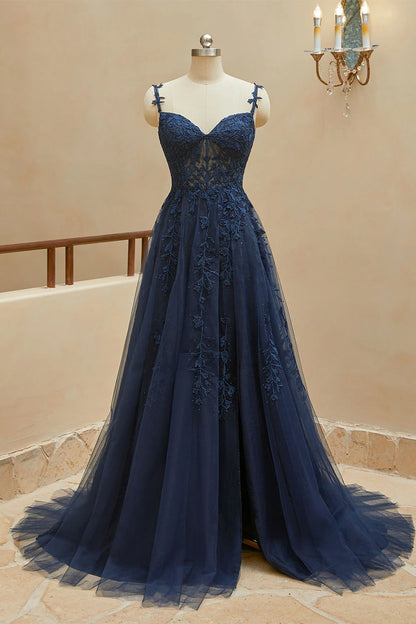 A-line Italian spaghetti strap sheer dress sleeveless long dress