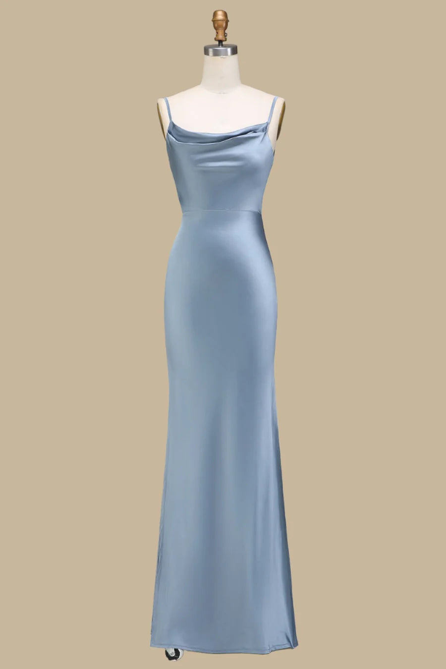 Neck and Back Maxi Dress in Dusty Blue