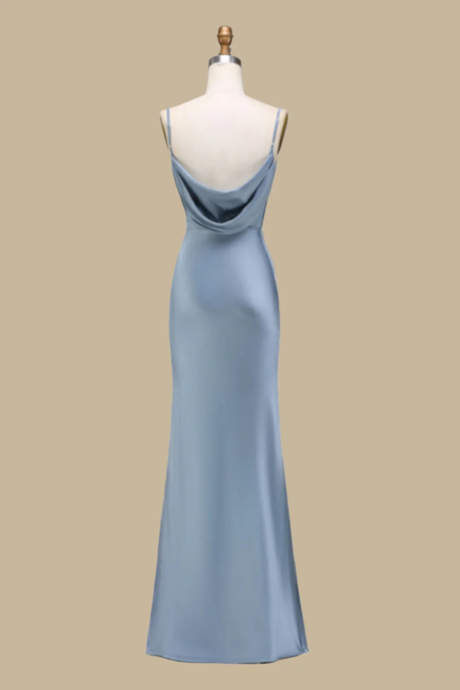 Neck and Back Maxi Dress in Dusty Blue