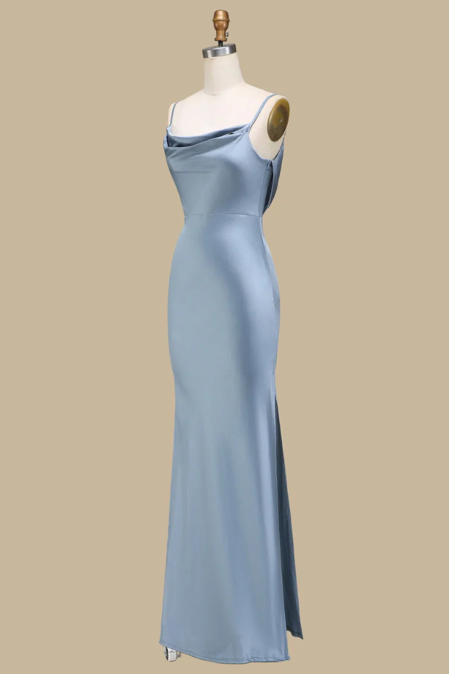 Neck and Back Maxi Dress in Dusty Blue