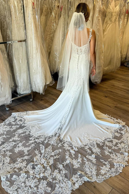 Corset Lace Mermaid Long Wedding Dress
