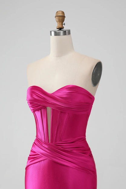 Bodycon Sweetheart Pleated Corset Short Homecoming Dress