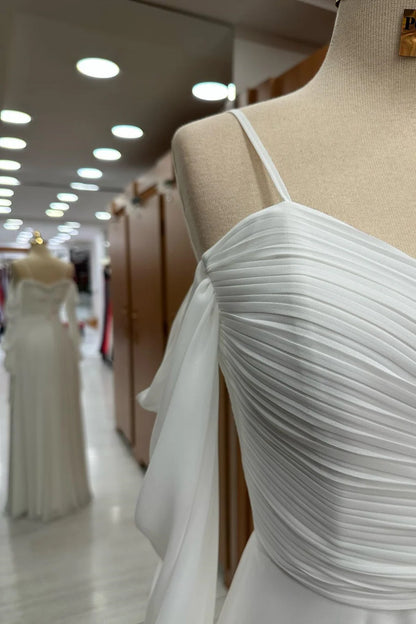 Cold-Shoulder Chiffon Bridesmaid Dress