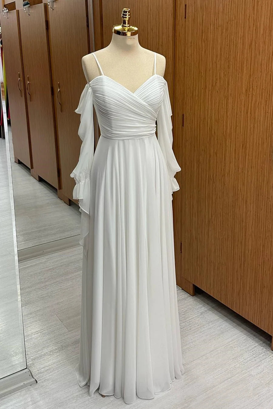 Cold-Shoulder Chiffon Bridesmaid Dress