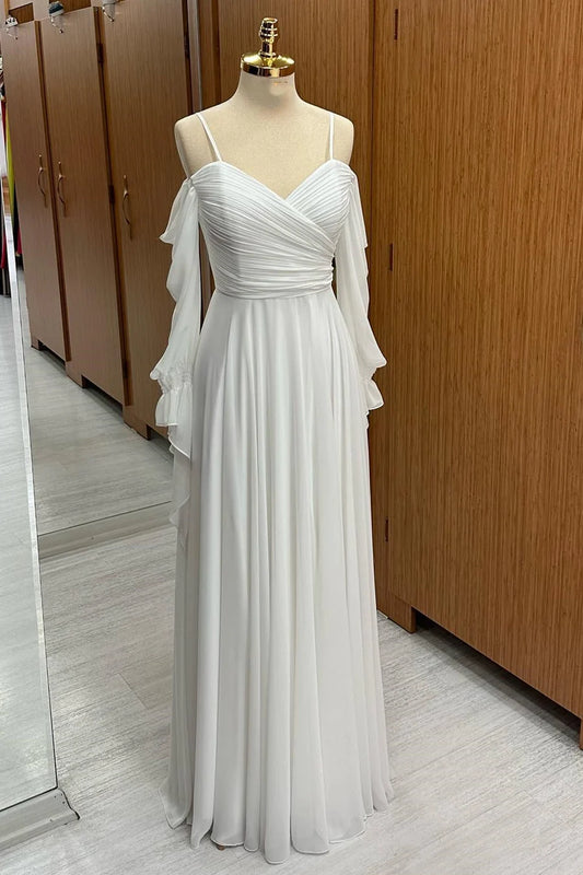 Cold-Shoulder Chiffon Bridesmaid Dress