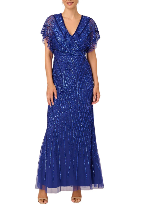 Adrianna Papell Mermaid With Dolman Sleeves Gown Mother of the Bride Dresses