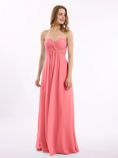 OKBBN off shoulder sleeveless chiffon bridesmaid dress
