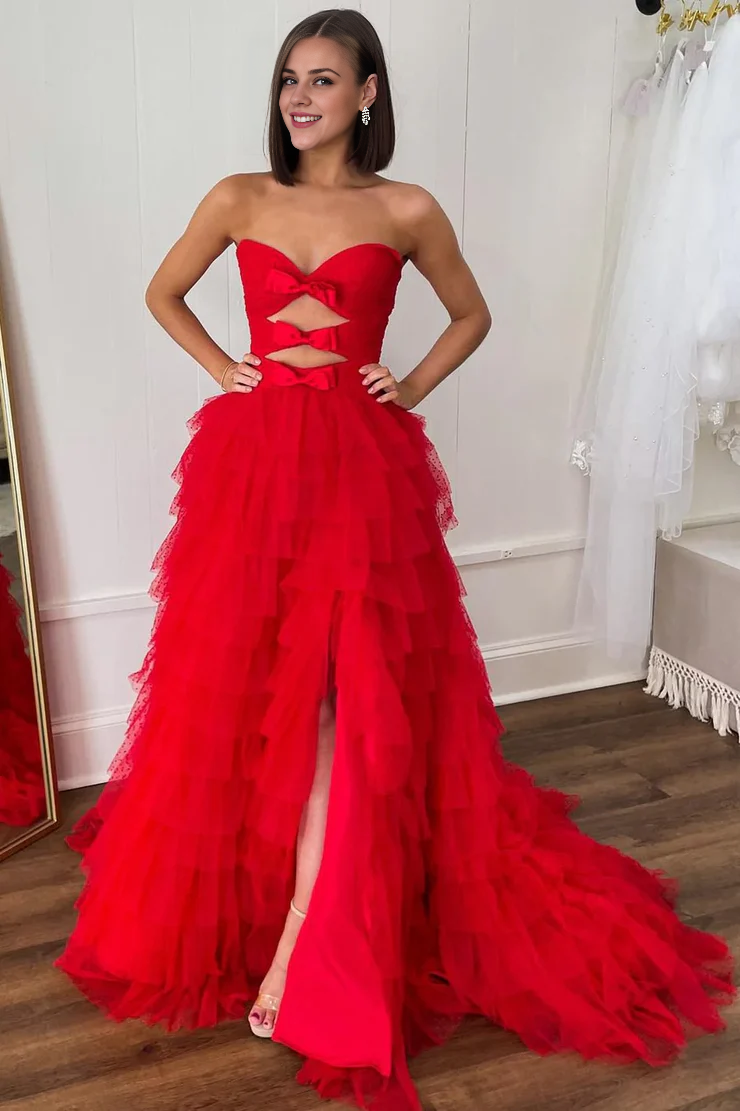 OKBBN Fairy A-line off shoulder chiffon layered dance dress