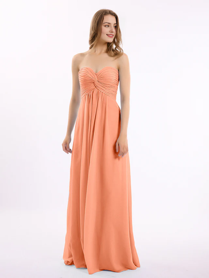 OKBBN off shoulder sleeveless chiffon bridesmaid dress