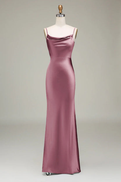 Neck and Back Maxi Dress in Dusty Blue