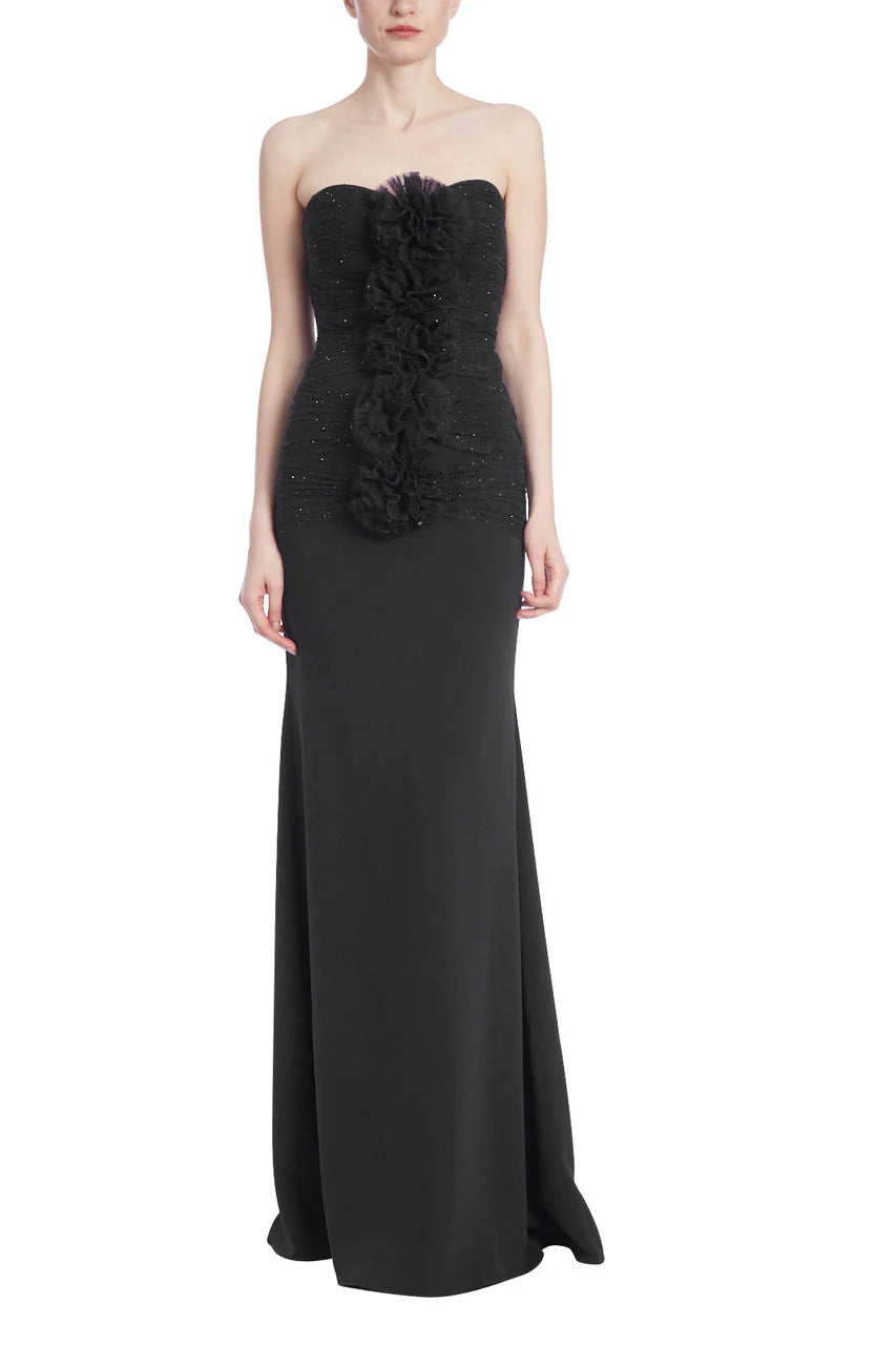 Badgley Mischka Strapless Puff Tulle Prom Dresses