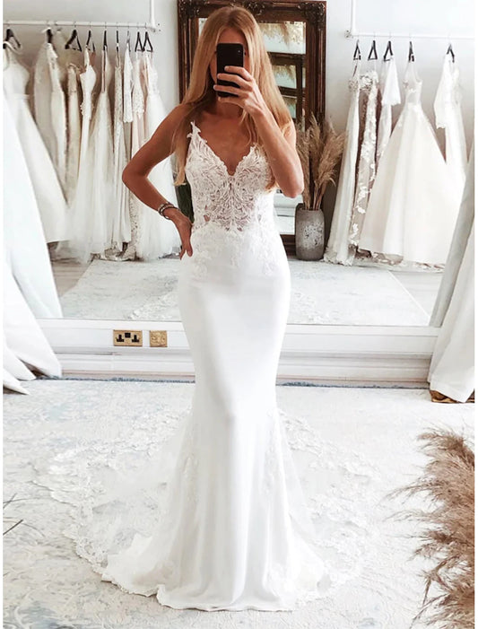 Reception Formal Wedding Dresses Mermaid Trumpet Camisole Sleeveless Court Train Tulle Bridal Suits Bridal Gowns With