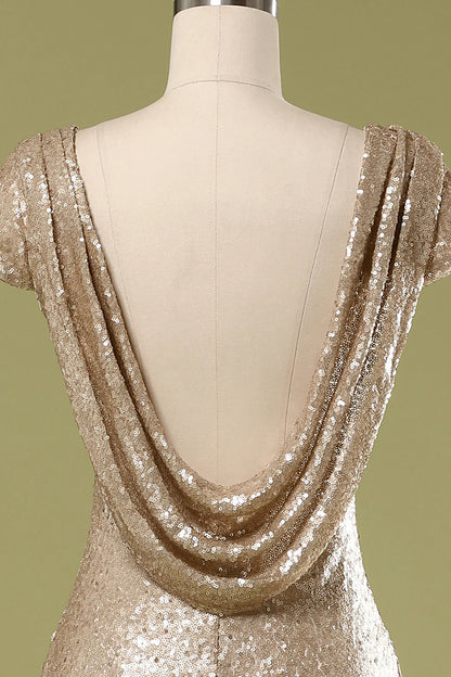 Elegant and slim fitting mermaid sequin dance party formal dress for cocktail parties