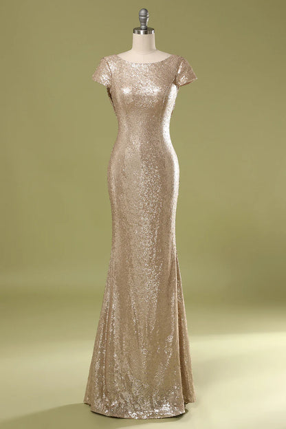 Elegant and slim fitting mermaid sequin dance party formal dress for cocktail parties