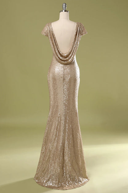 Elegant and slim fitting mermaid sequin dance party formal dress for cocktail parties