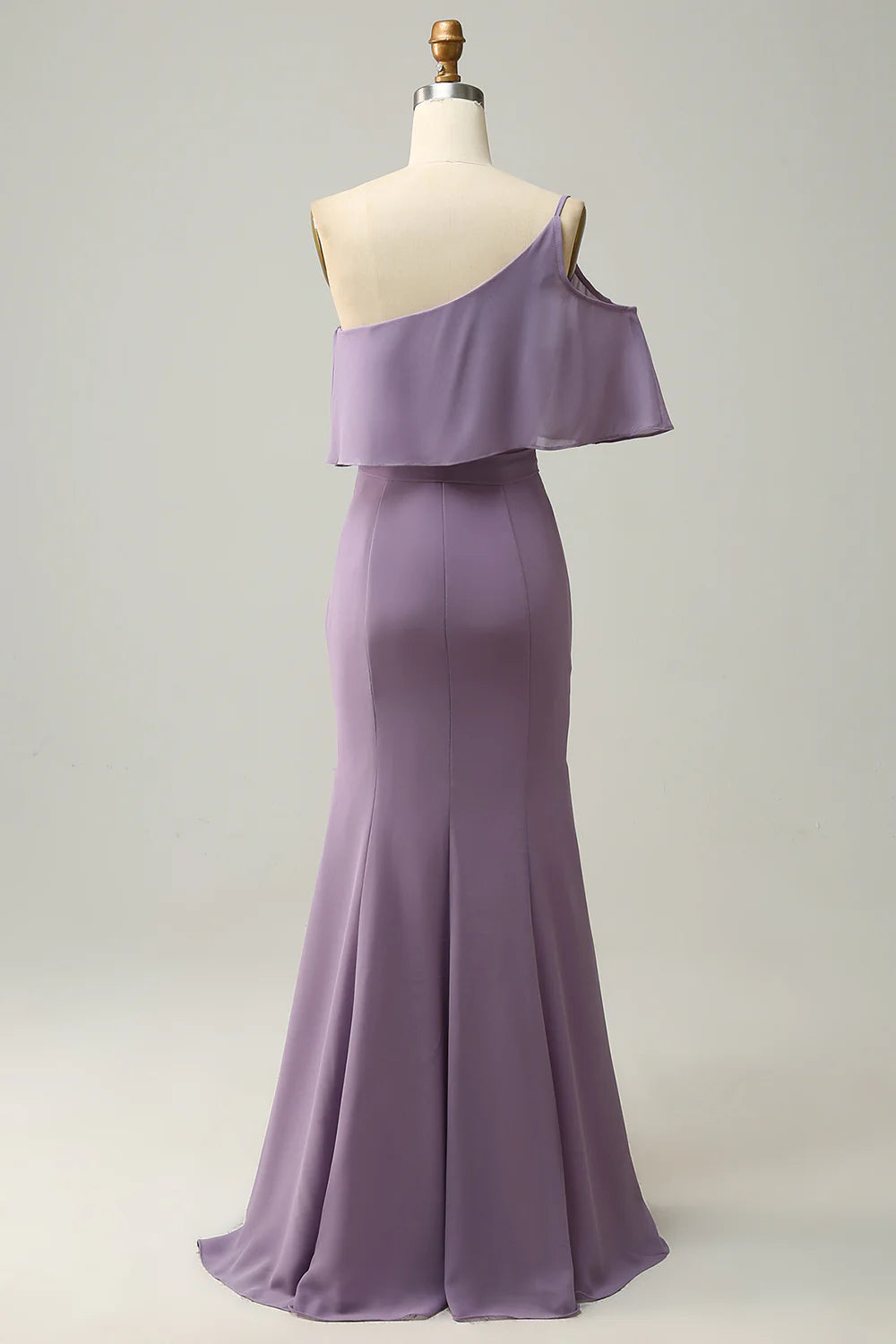 One Shoulder Chiffon Bridesmaid Dress with Ruffles