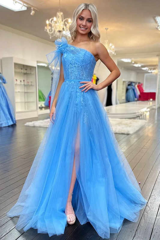 OKBBN Cute A-line Single Shoulder Chiffon Ball Dress