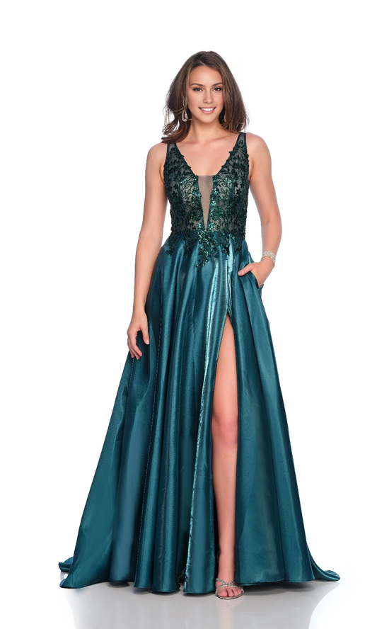 OKBBN sleeveless sequin tight corset low V backless slit dance dress