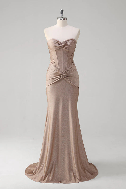 OKBBN Elegant Mermaid Sweetheart Satin Long Ball Dress