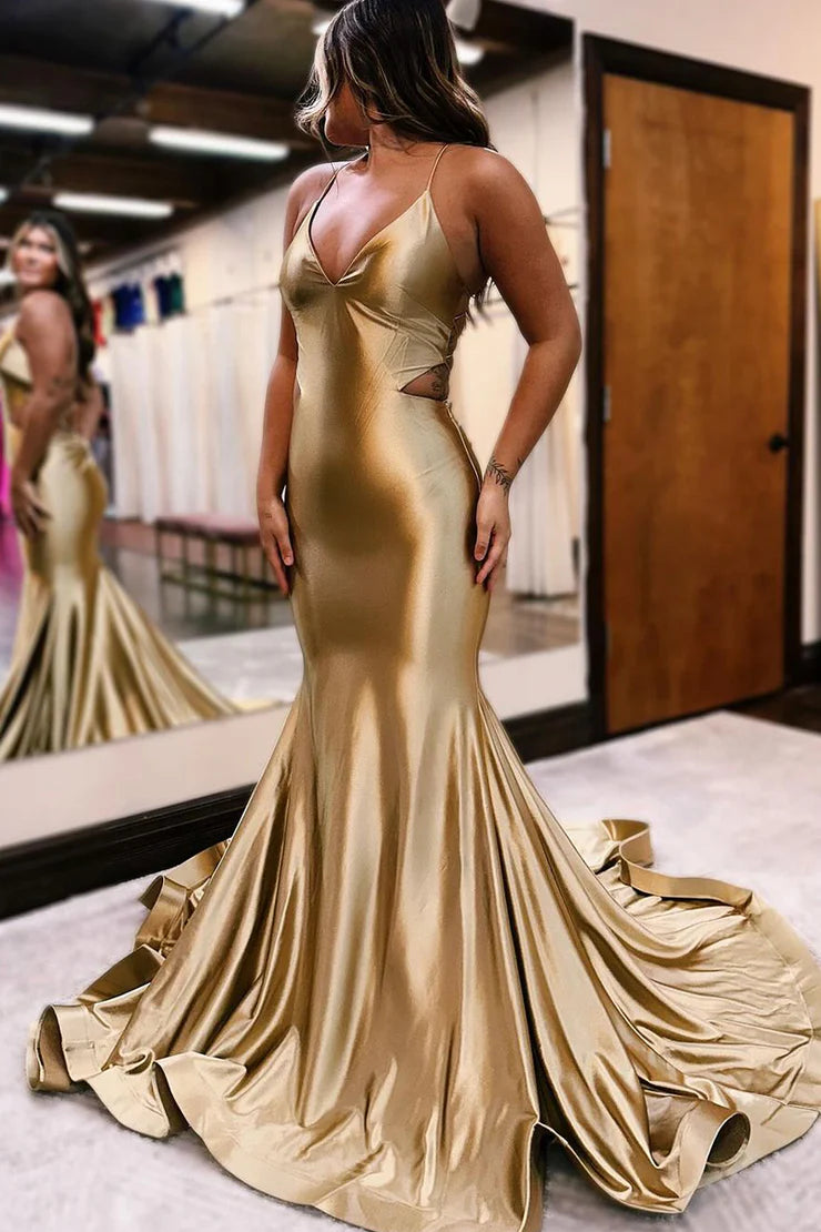 OKBBN Enchanting Mermaid V-neck Slimming Long Ball Dress