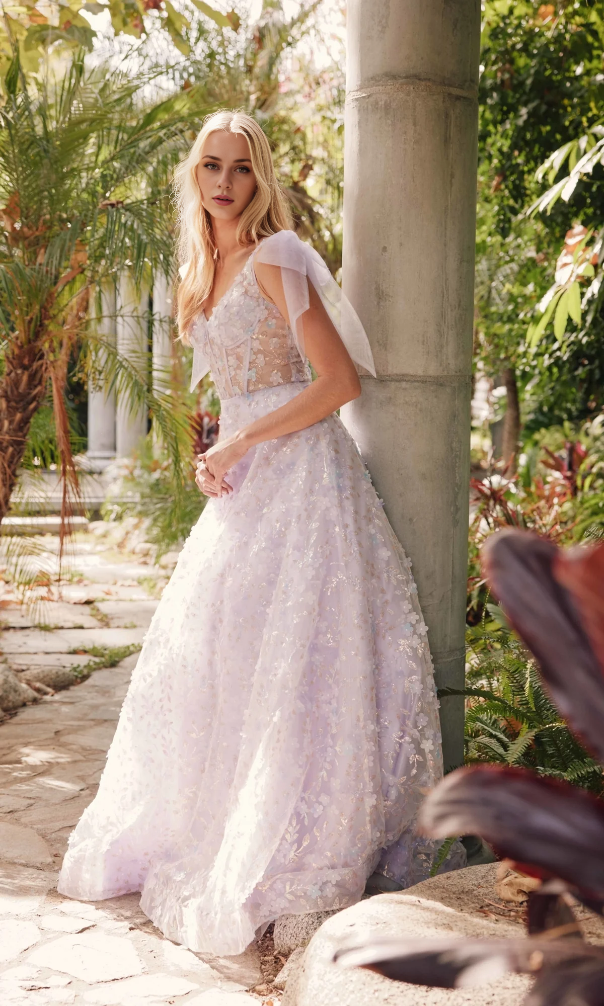 OKBBN Elegant and Charming Long Lace Ball Dress