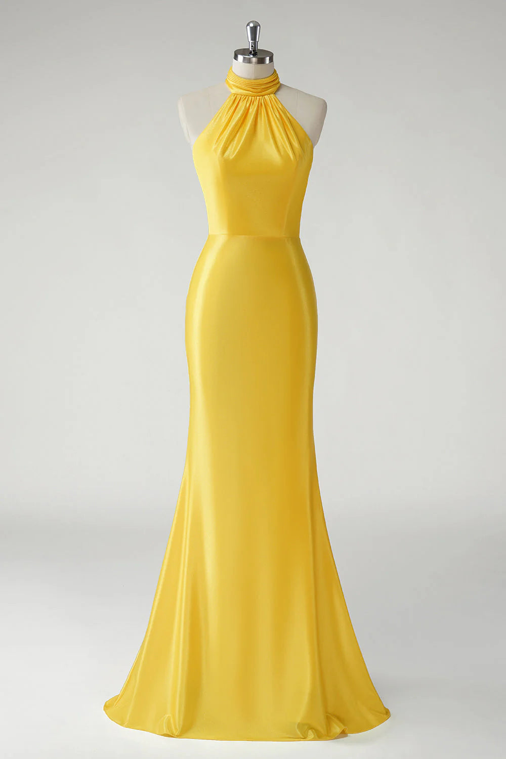 OKBBN Mermaid Strap Satin Long Evening Dress