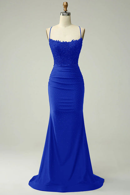 OKBBN Mermaid Strap Long Decal Ball Dress