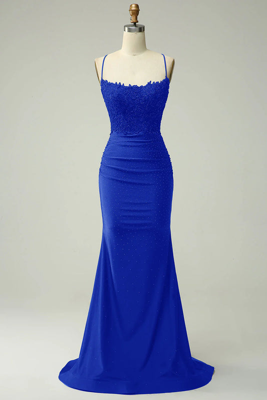 OKBBN Mermaid Strap Long Decal Ball Dress