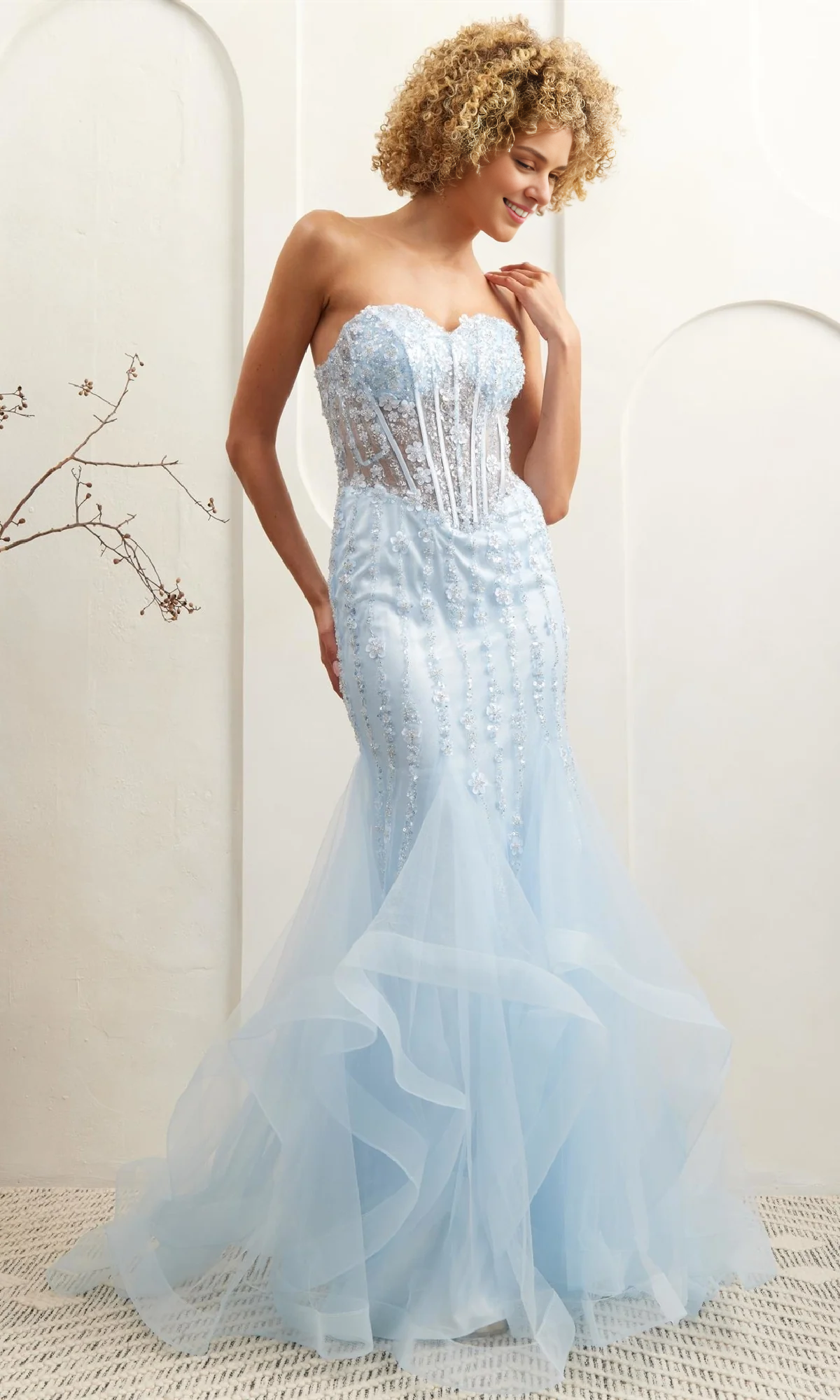 OKBBN's charming strapless mermaid dance dress