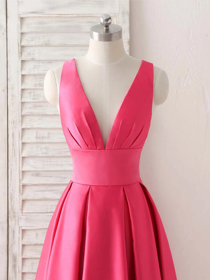 V Neck Long Prom Dress Backless Evening Dress