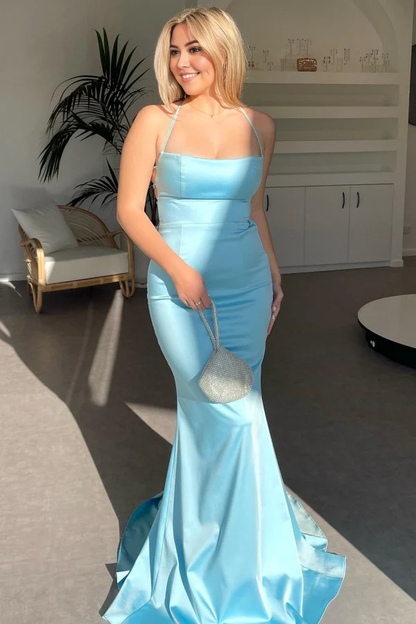 OKBBN minimalist mermaid off shoulder sleeveless cross shoulder sleeveless and floor dance dress