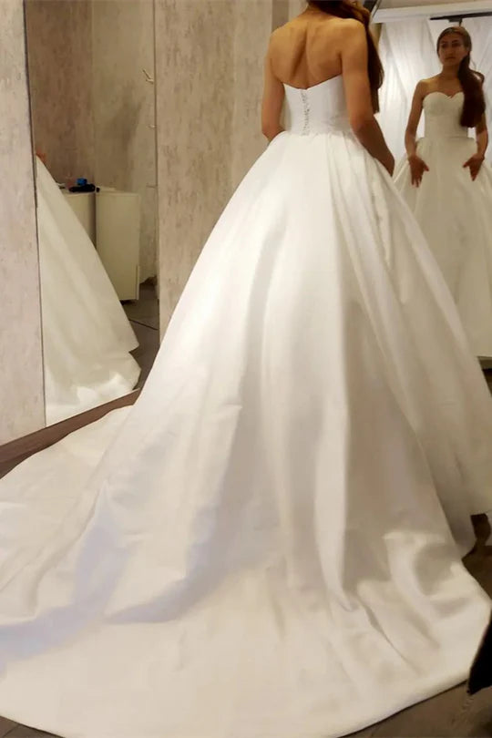 Satin Sweetheart Wedding Dress Bridal Gown