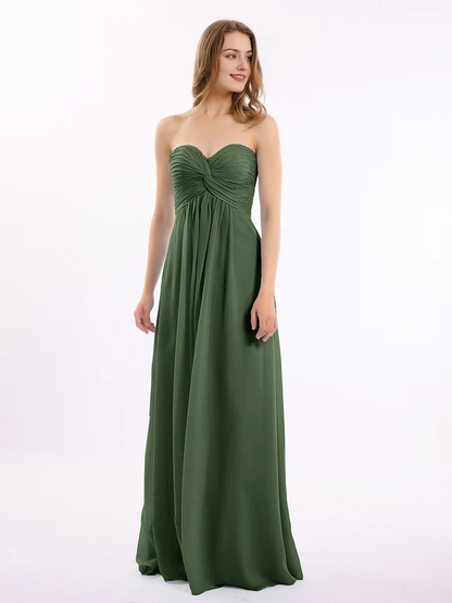 OKBBN off shoulder sleeveless chiffon bridesmaid dress