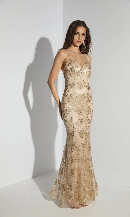OKBBN Strapless Long Flash Printed Flower Ball Dress