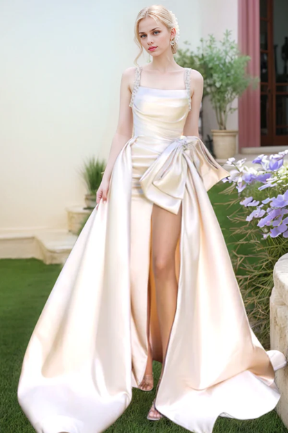 OKBBN Elegant and Gorgeous A-line Square Strap Sleeveless Ball Dress