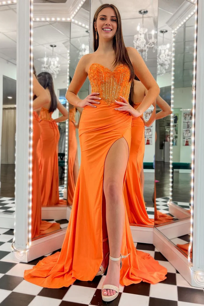 OKBBN Charming Mermaid Sweetheart Split Ball Dress