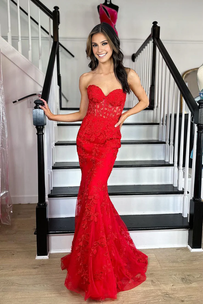 OKBBN Cute Mermaid Sweetheart Lace Ball Dress