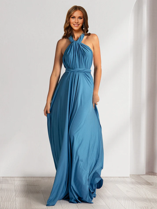 OKBBN sexy A-line princess strapless sleeveless and floor pleated evening gown